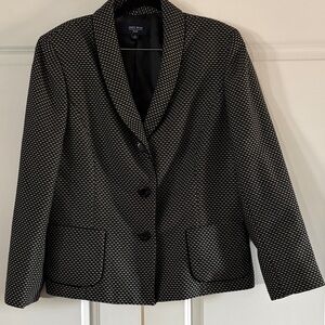 Jones Wear Black and White Textured Blazer